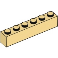 Lego kostka (kostička) 1x6, světle žlutá (4119495, 4173053)